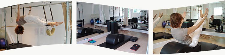 [Using the classical equipment designed by Joseph Pilates.]